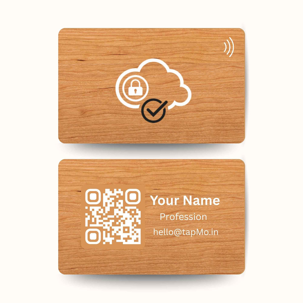 Cherry Wooden NFC Card for Cloud Computing & Security – TapMo India Pvt ...