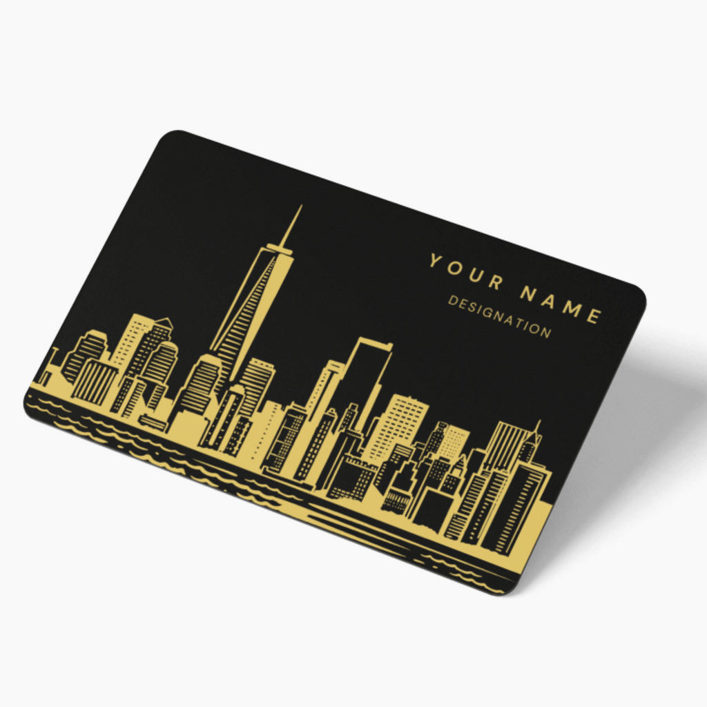 Gold Engraved NFC Metal Business Card for Real Estate Professionals by TapMo, Combining Luxury and Innovation for Effective Networking