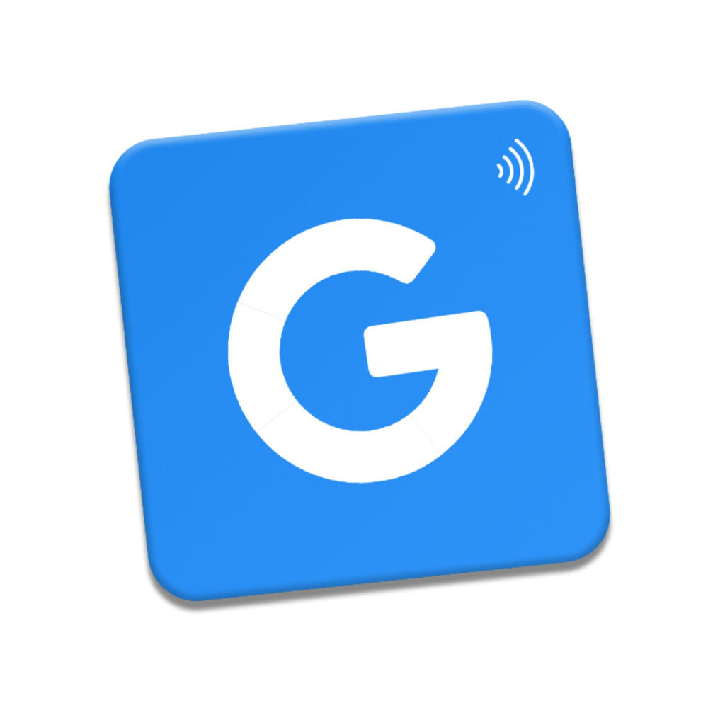 Google Review NFC tag front and back – TapMo NFC tags designed for quick Google review collection, showcasing both front and back views