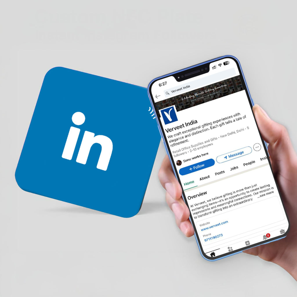 LinkedIn NFC and QR tag for seamless profile sharing - TapMo NFC business card with integrated QR code for quick LinkedIn connections