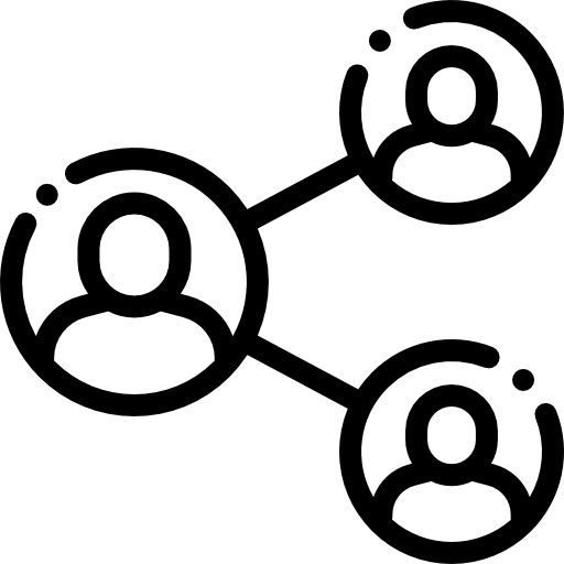 Simple network graphic representing professional connections through digital sharing