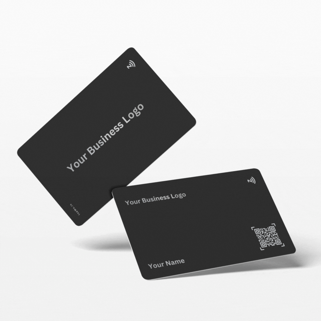 NFC metal business cards with silver engraved TapMo India Pvt. Ltd.